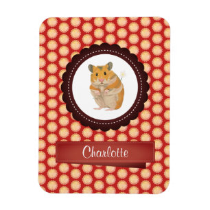 Red Add Your Name Hamster Magnet