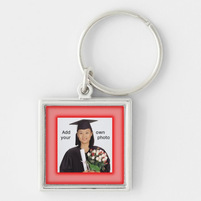Red Add your Photo Keychain (Front)