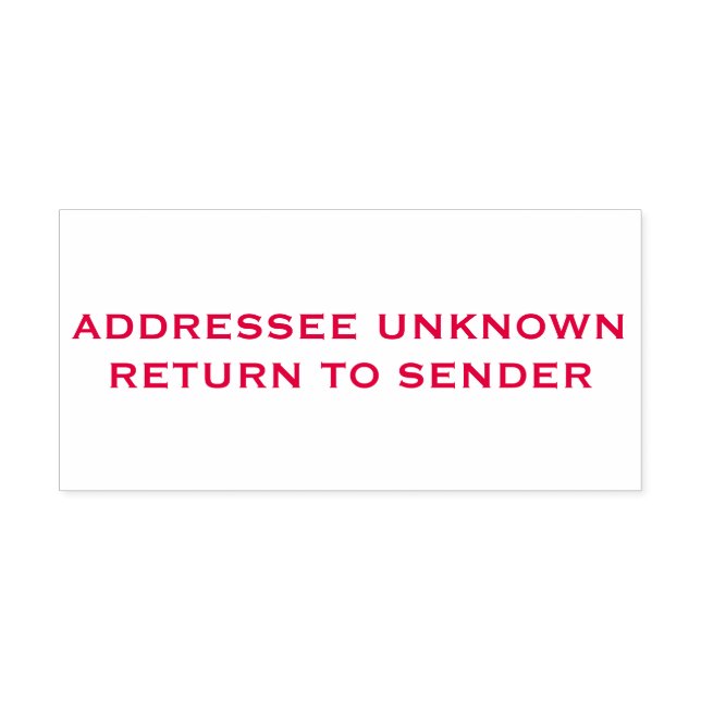 Red Addressee Unknown Return to Sender Self-inking Stamp (Design)