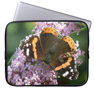 Red Admiral Butterfly and Buddleia Laptop Sleeve