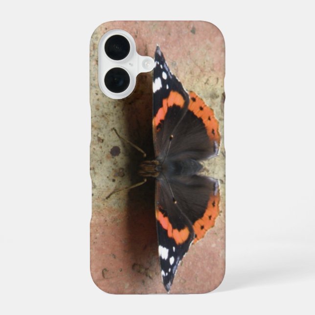 Red Admiral Butterfly iPhone 16 Case (Back)