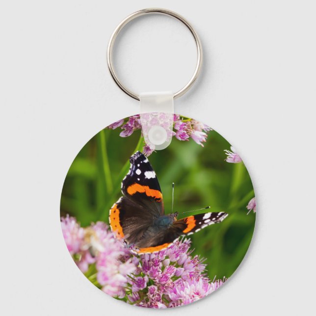 Red Admiral Butterfly Keychain (Front)