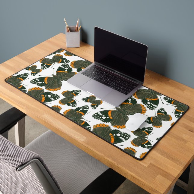 Red admiral butterfly  pattern desk mat (Office 2)
