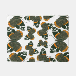 Red admiral butterfly pattern doormat