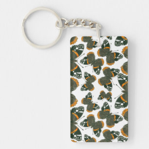 Red admiral butterfly  pattern keychain