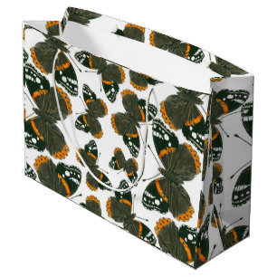 Red admiral butterfly  pattern large gift bag