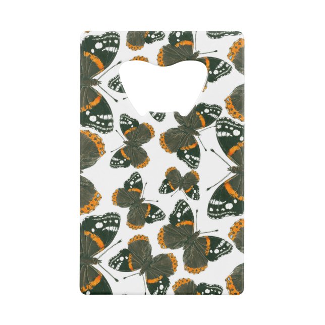 Red admiral butterfly  pattern wallet bottle opener (Front)