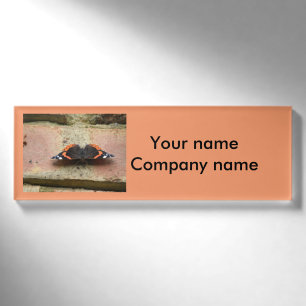 Red Admiral Butterfly Personalized Name Tag