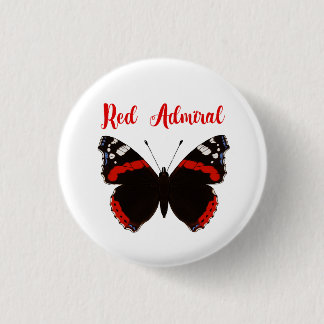 Red Admiral  Butterfly Round Badge 1 Inch Round Button