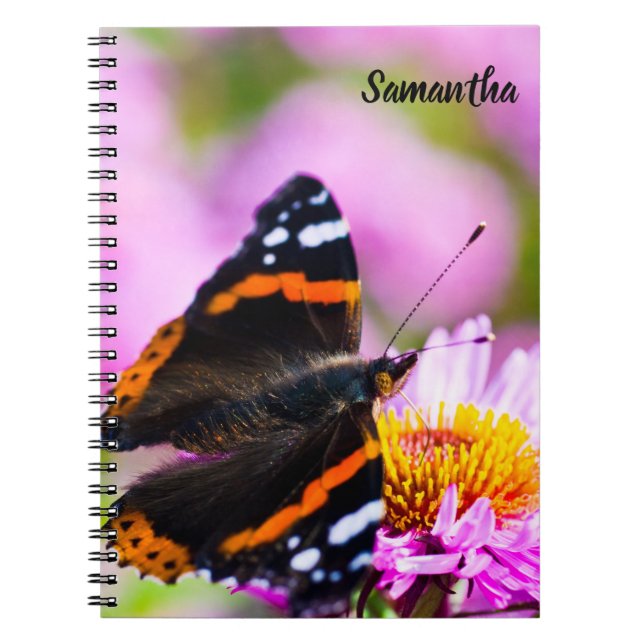 Red Admiral Butterfly Spiral notebook (Front)