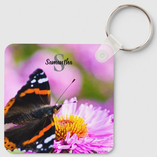 Red Admiral Butterly Keyring (Back)