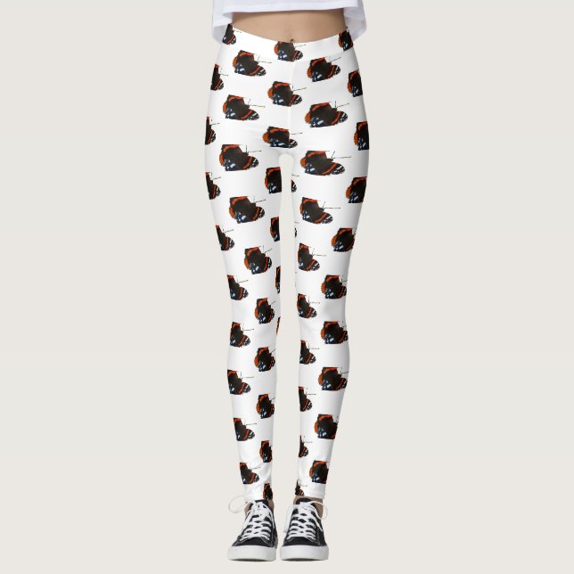 Red Admiral Butterly Pattern Legging (Front)