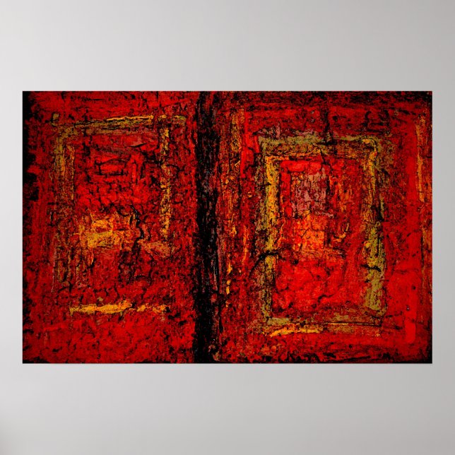Red African Abstract Painting Art Print Poster (Front)