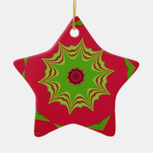 red African ethnic tribal pattern Ceramic Ornament