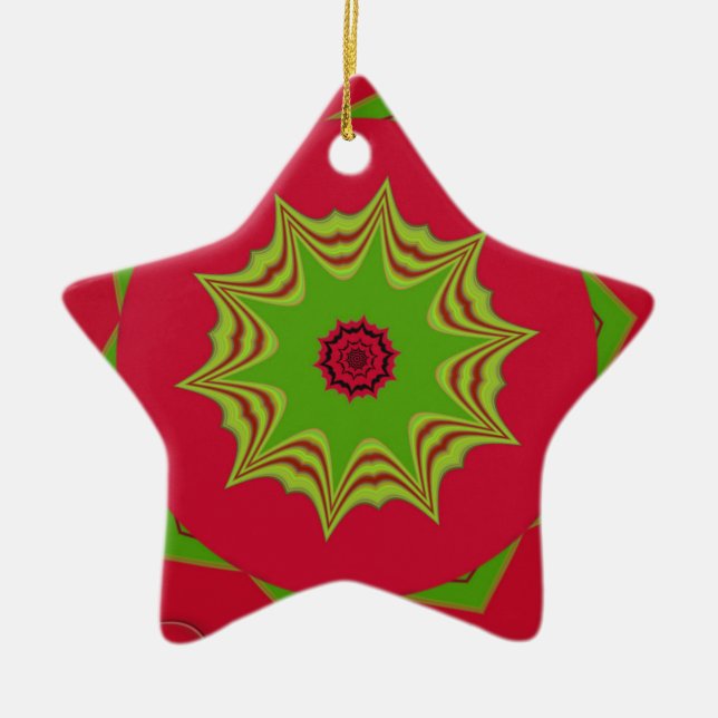 red African ethnic tribal pattern Ceramic Ornament (Front)