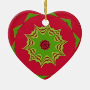 red African ethnic tribal pattern Ceramic Ornament