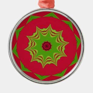 red African ethnic tribal pattern Metal Ornament