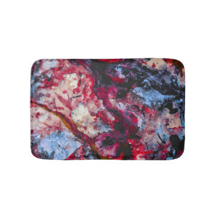 Red Agate Crystal Geode Abstract Bath Mat