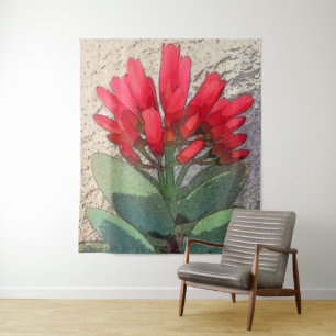 Red Agave Flowers Tapestry