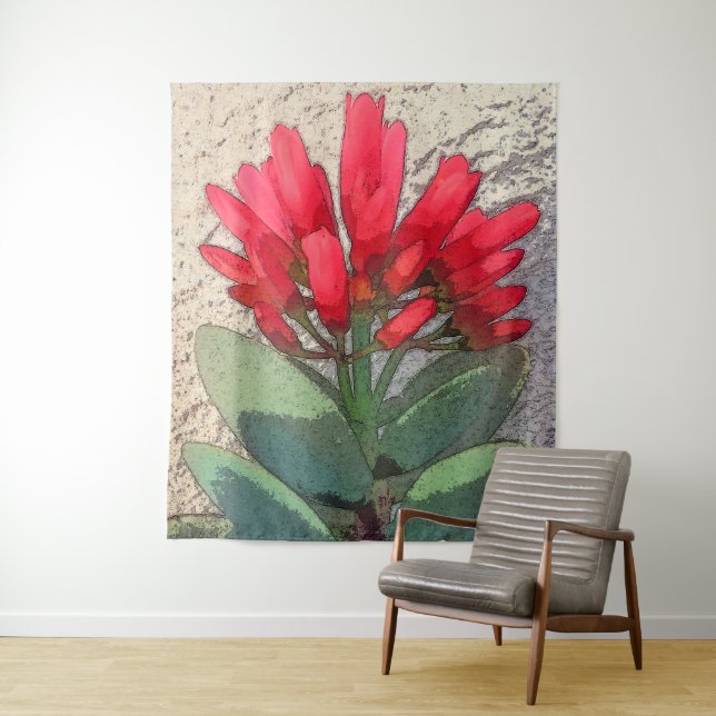 Red Agave Flowers Tapestry (In Situ)