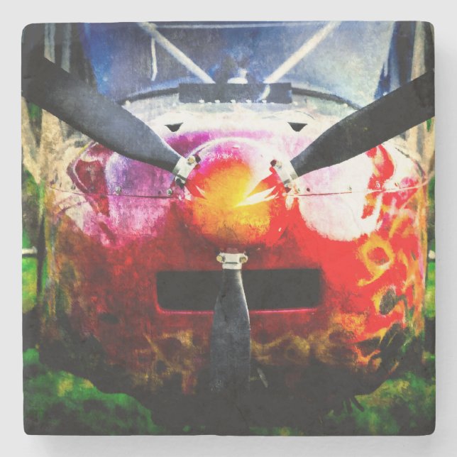 Red Aircraft - Small But Fierce Stone Coaster (Front)