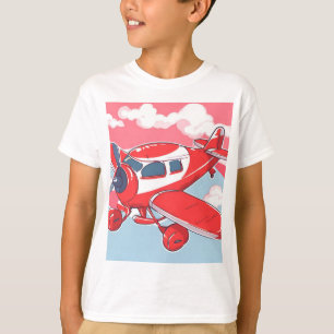 Red Airplane Ai art  T-Shirt