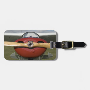Red Airplane and Propeller Luggage Tag