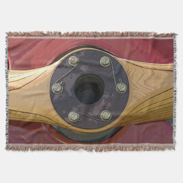 Red Airplane and Wooden Propeller Throw (Front)