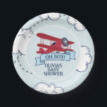 Red Airplane Baby Shower Paper Plate<br><div class="desc">Oh Boy! Red Airplane baby shower.</div>