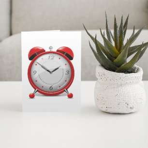 Red Alarm Clock Note Cards