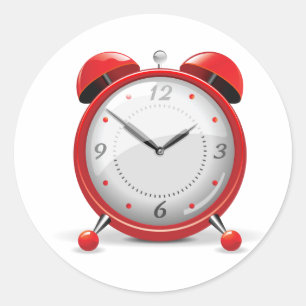Red Alarm Clock Stickers