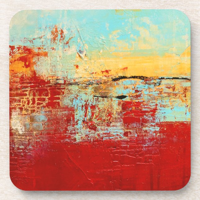 Red Alaskan Abstract Coaster (Front)