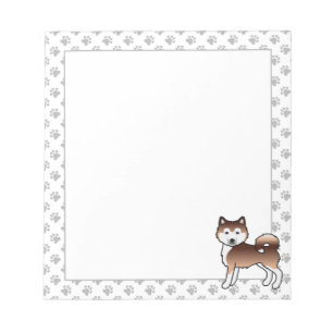 Red Alaskan Malamute Cute Cartoon Dog Notepad