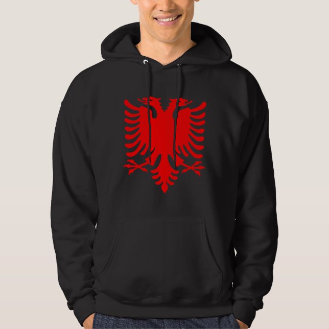 Red Albanian Eagle Hoodie (Front)