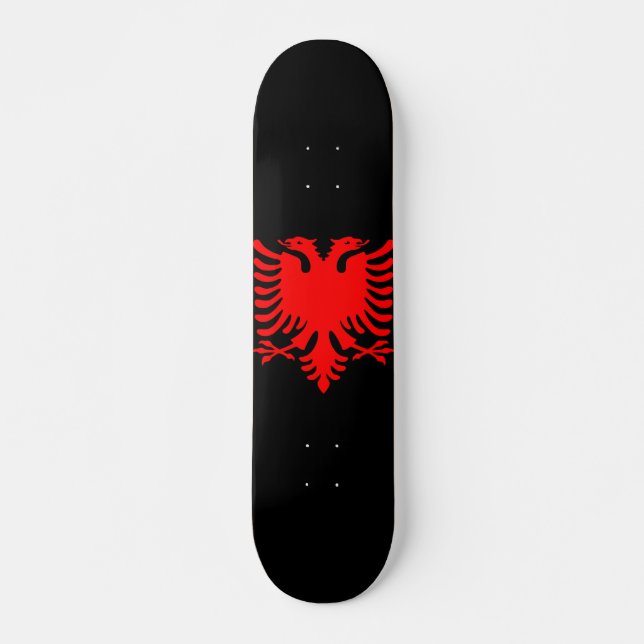 Red Albanian Eagle Skateboard (Front)