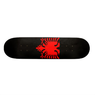 Red Albanian Eagle Skateboard