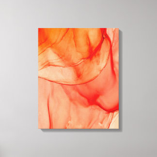 Red alcohol ink canvas print