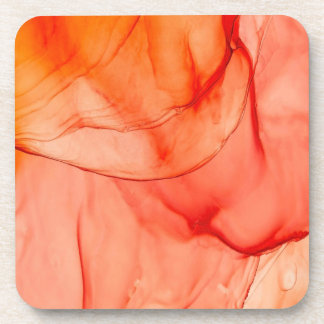 Red alcohol ink coaster