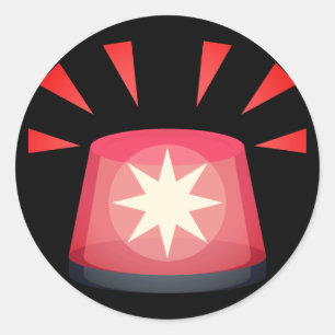 Red Alert Light Emoji Classic Round Sticker
