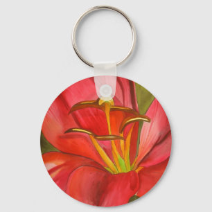 Red Alert lily flower Keychain