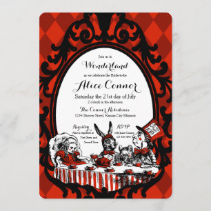 Red Alice au pays des merveilles Invitations de do