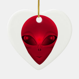RED ALIEN CERAMIC ORNAMENT