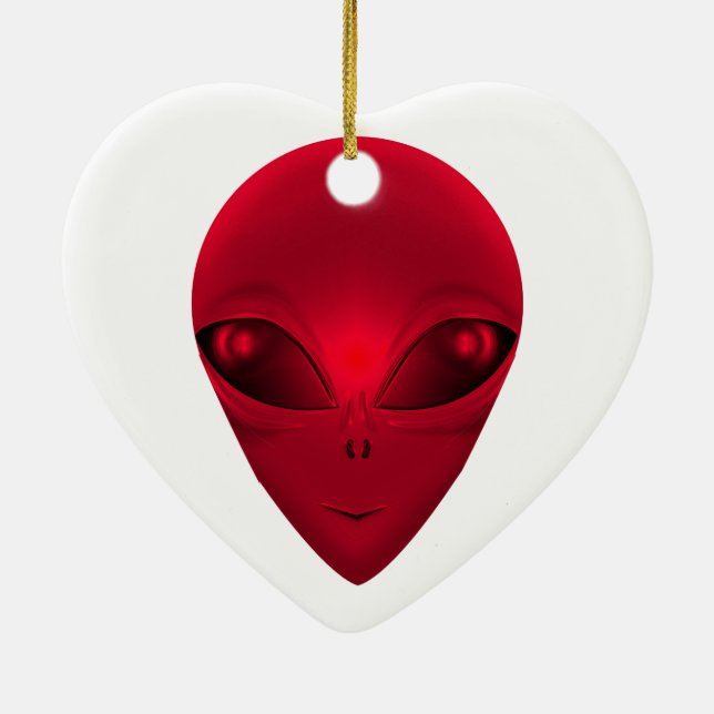 RED ALIEN CERAMIC ORNAMENT (Back)