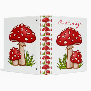 Red Amanita Mushrooms Thunder_Cove Binder