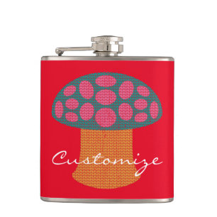 Red Amanita Mushrooms Thunder_Cove Hip Flask
