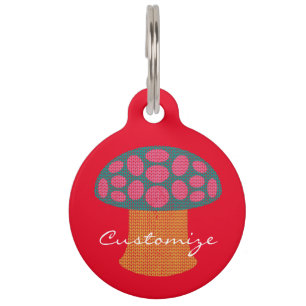 Red Amanita Mushrooms Thunder_Cove  Pet Tag