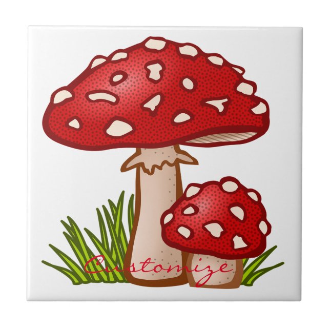 Red Amanita Mushrooms Thunder_Cove Tile (Front)