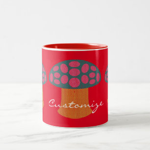 Red Amanita Mushrooms Thunder_Cove Two-Tone Coffee Mug