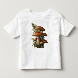 Red Amanita Mushrooms with Fern Botanical Toddler T-shirt