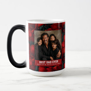 Red Amaryllis Flower Stepdad Keepsake Magic Mug